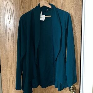Hesed~Teal Open Front Cardigan~L~Stretch